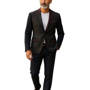 Ted Baker London Mens Size 4 US 40 Wool Color Block Jacket Sports Coat